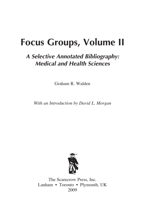 Cover image for book Focus Groups