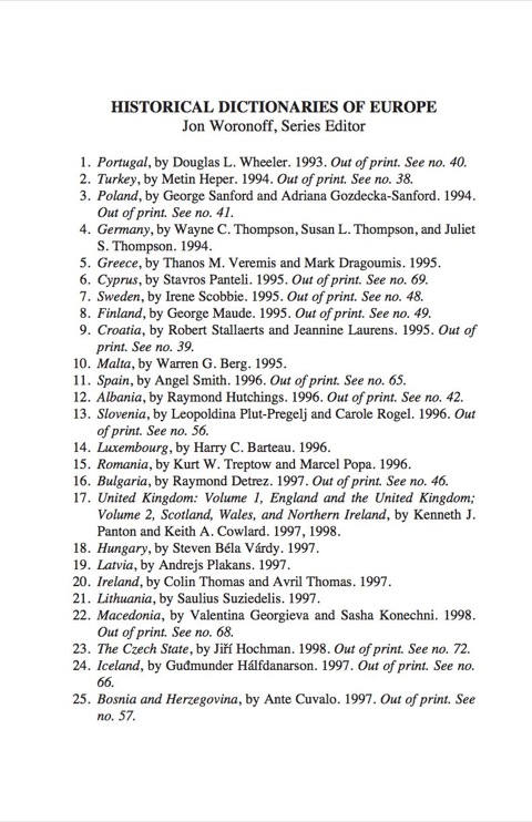 Historical Dictionary of Albania 