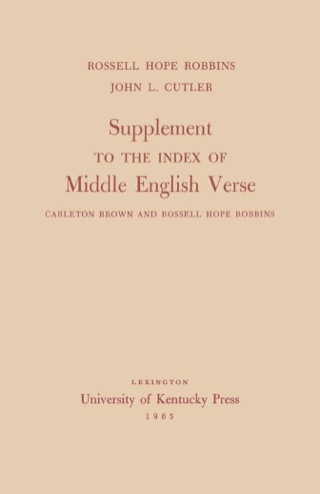 Supplement to the Index of Middle English Verse