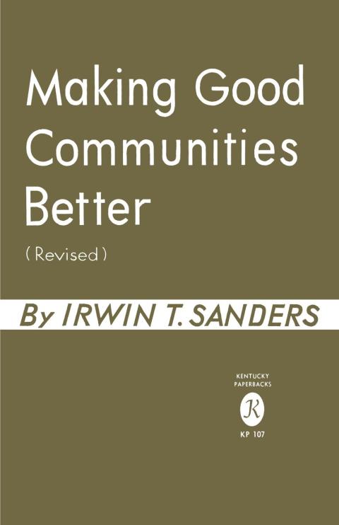 Cover image for book Making Good Communities Better