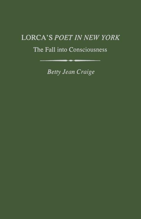 Cover image for book Lorca's Poet in New York
