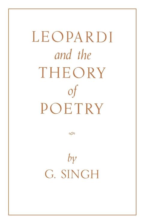 Cover image for book Leopardi and the Theory of Poetry