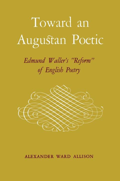 Cover image for book Toward an Augustan Poetic