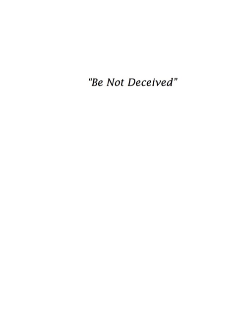 Cover image for book Be Not Deceived