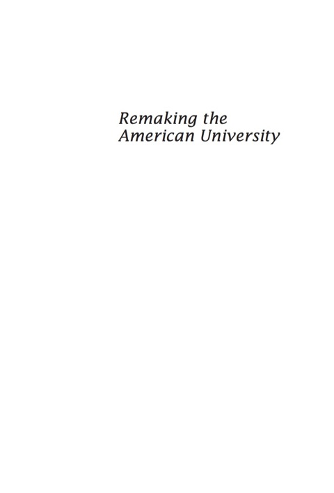 Cover image for book Remaking the American University