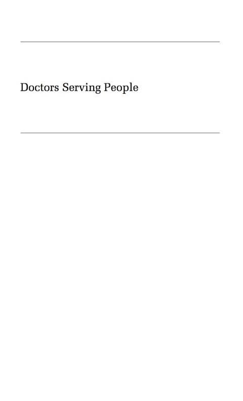 Cover image for book Doctors Serving People