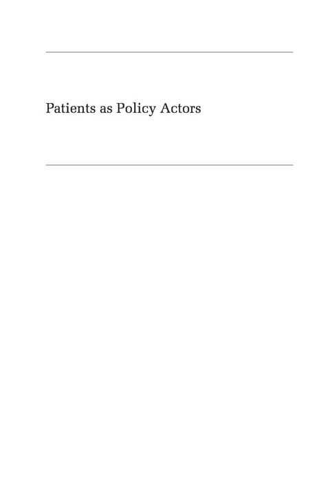 Cover image for book Patients as Policy Actors