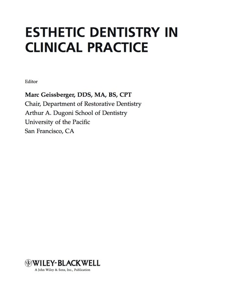 Cover image for book Esthetic Dentistry in Clinical Practice