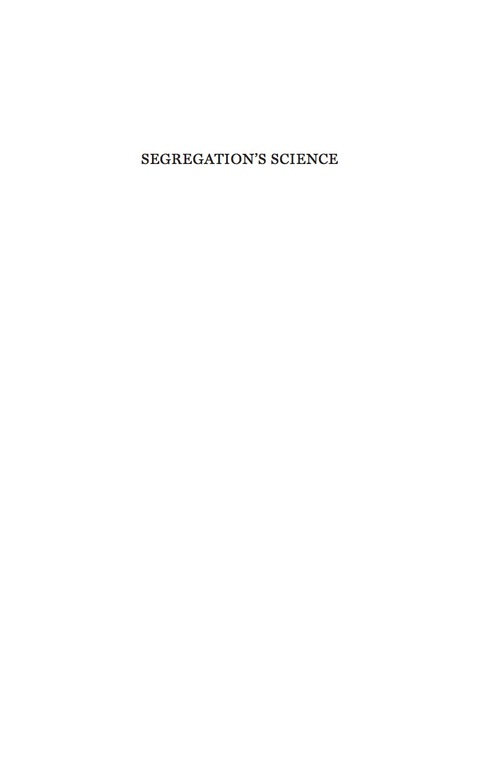 Cover image for book Segregation's Science