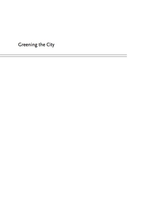 Cover image for book Greening the City