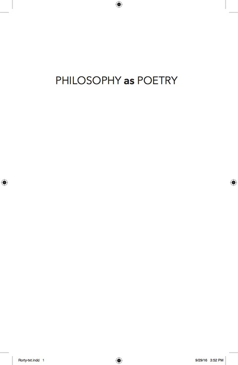 Cover image for book Philosophy as Poetry