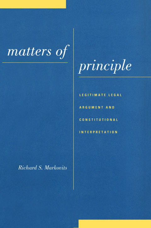 Cover image for book Matters of Principle