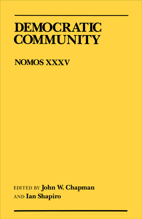 Cover image for book Democratic Community