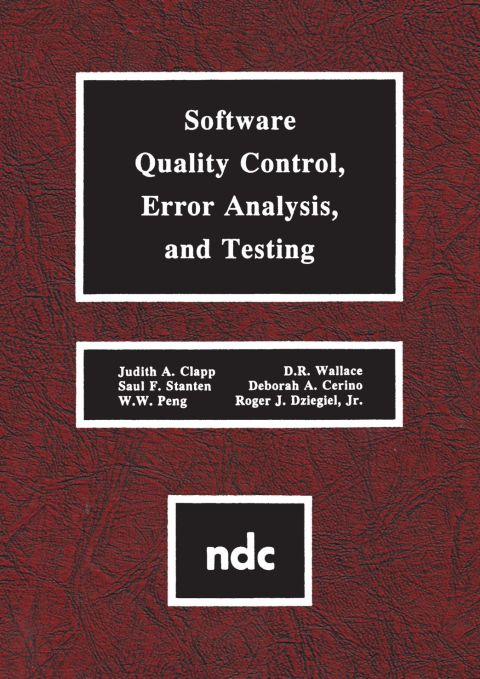 Cover image for book Software Quality Control, Error, Analysis