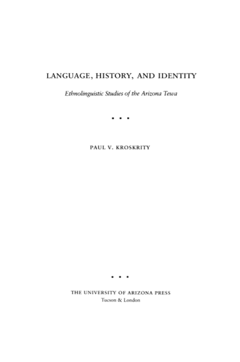 Cover image for book Language, History, and Identity