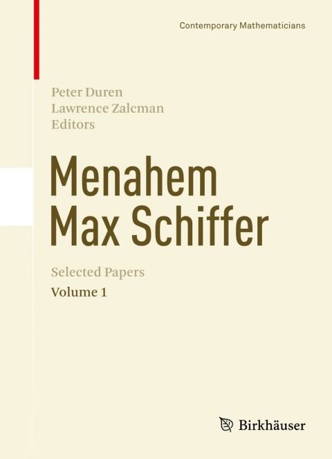 Cover image for book Menahem Max Schiffer: Selected Papers Volume 1