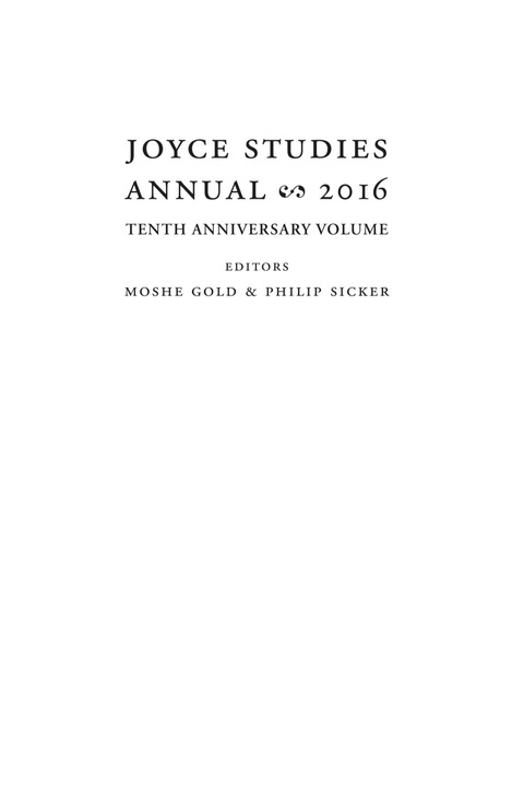 Cover image for book Joyce Studies Annual 2016