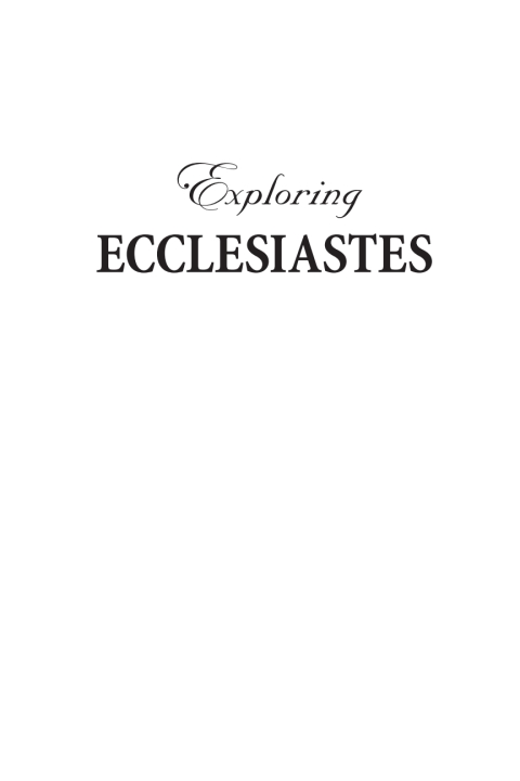 Cover image for book Exploring Ecclesiastes