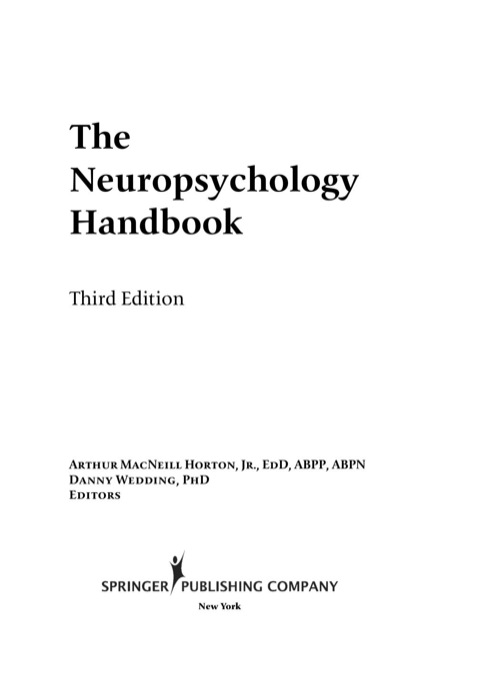 Cover image for book The Neuropsychology Handbook
