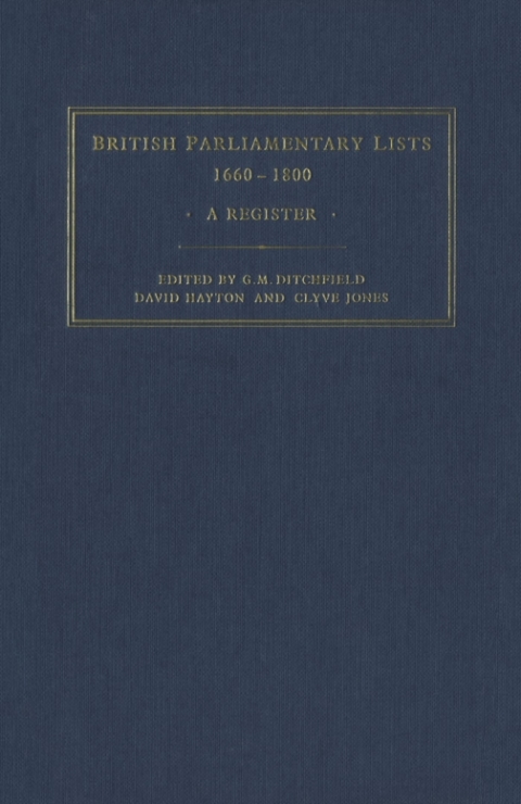 Cover image for book British Parliamentary Lists, 1660-1880