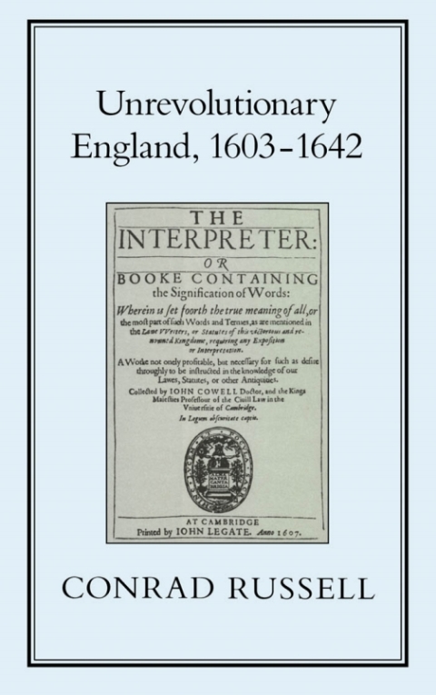 Cover image for book Unrevolutionary England, 1603-1642
