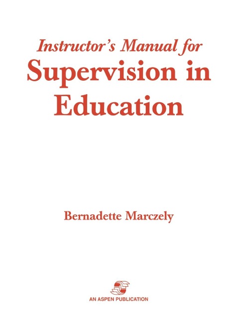 Cover image for book Supervision in Education
