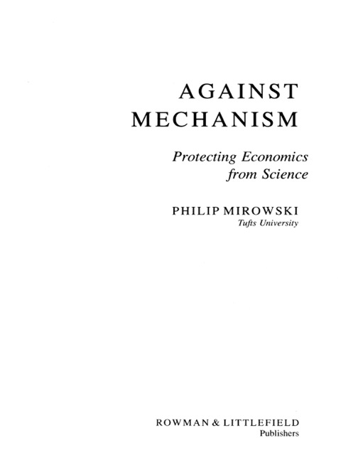 Cover image for book Against Mechanism