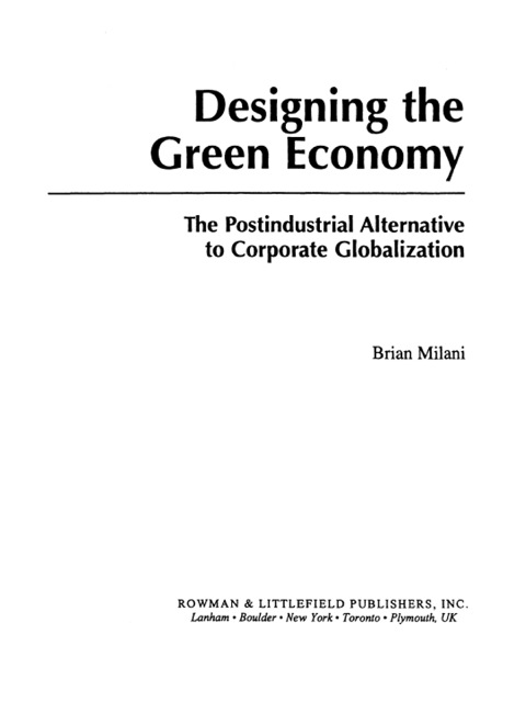 Cover image for book Designing the Green Economy