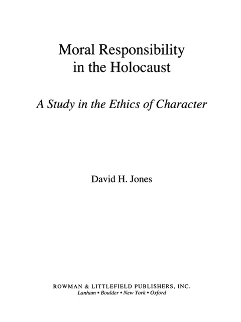 Cover image for book Moral Responsibility in the Holocaust