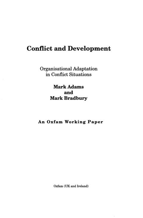 Conflict and Development 