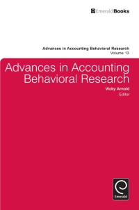 Cover image: Advances in Accounting Behavioral Research 9780857241375