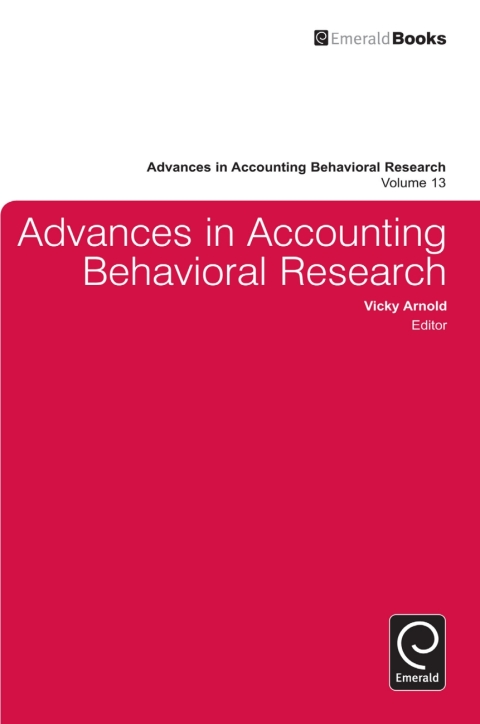 Cover image for book Advances in Accounting Behavioral Research