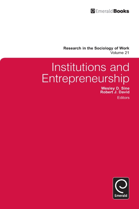 Cover image for book Institutions and Entrepreneurship