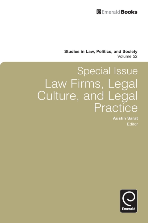 Cover image for book Special Issue: Law Firms, Legal Culture and Legal Practice