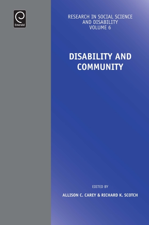 Cover image for book Disability and Community