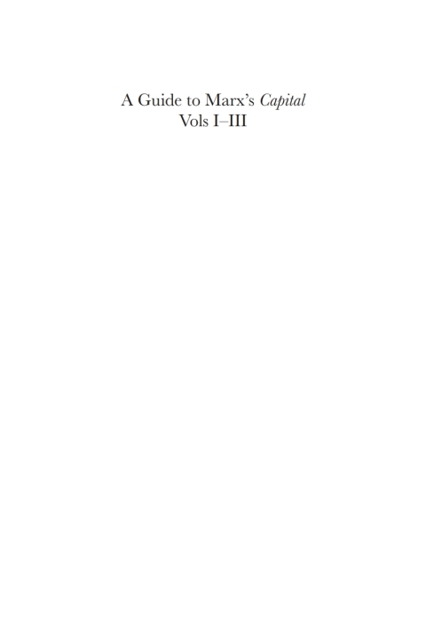 Cover image for book A Guide to Marx's 'Capital' Vols I–III
