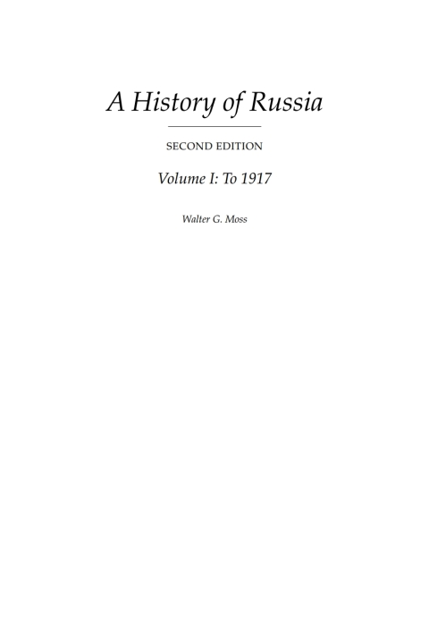 Cover image for book A History of Russia Volume 1