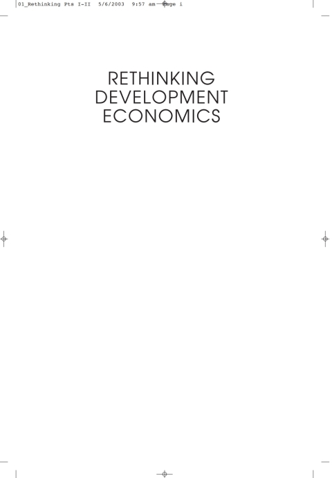 Cover image for book Rethinking Development Economics