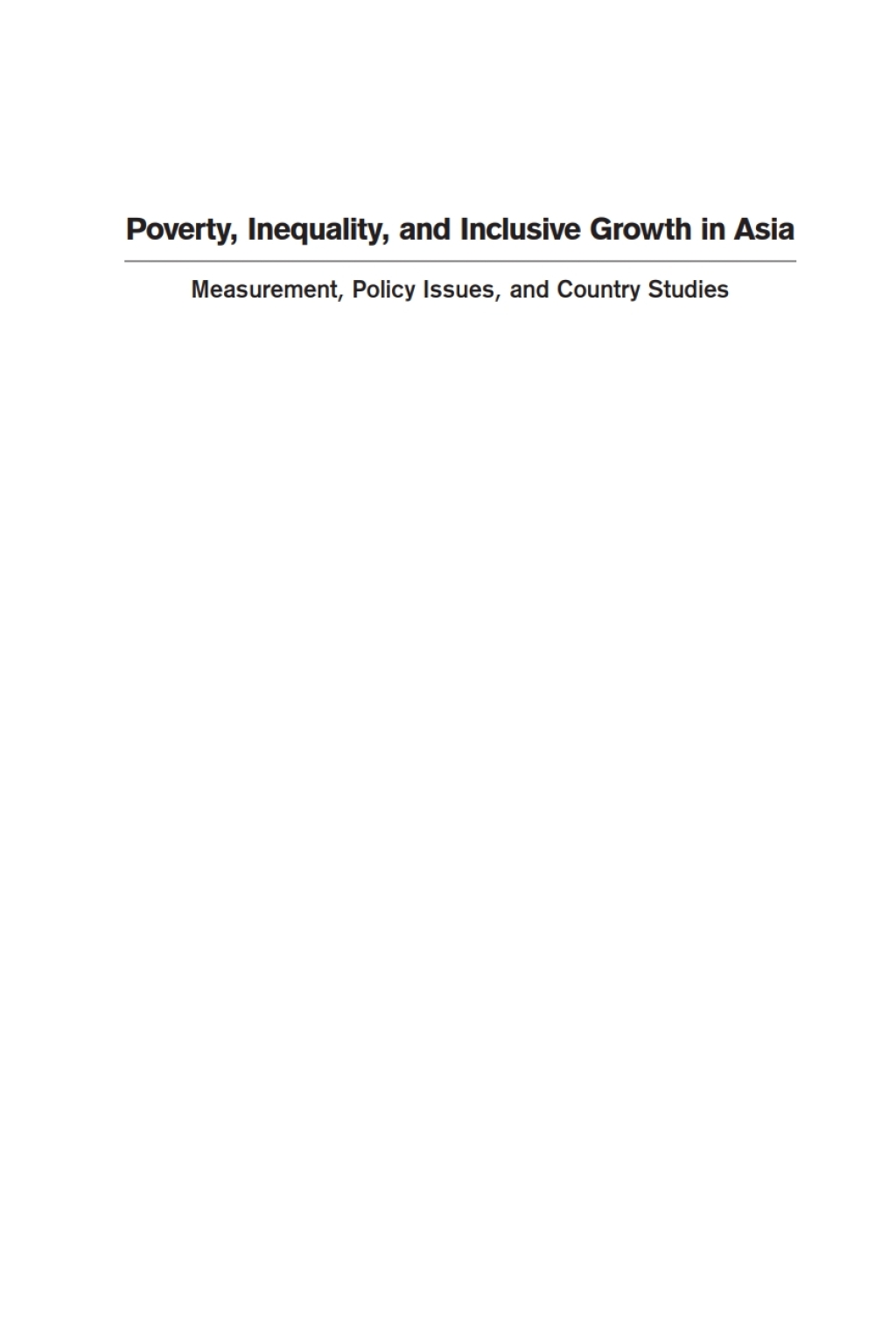 Poverty  Inequality  and Inclusive Growth in Asia - 1st Edition (eBook)