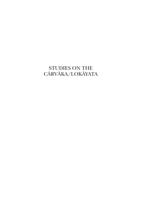 Cover image for book Studies on the Carvaka/Lokayata