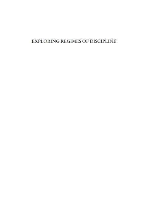 Cover image for book Exploring Regimes of Discipline