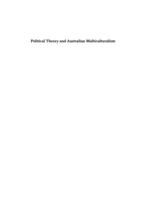 Cover image for book Political Theory and Australian Multiculturalism
