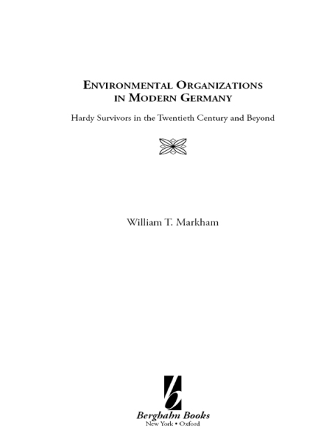 Cover image for book Environmental Organizations in Modern Germany
