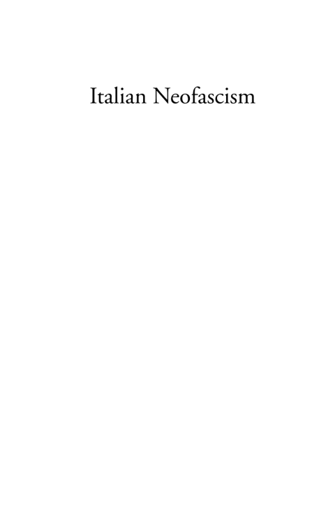Cover image for book Italian Neofascism