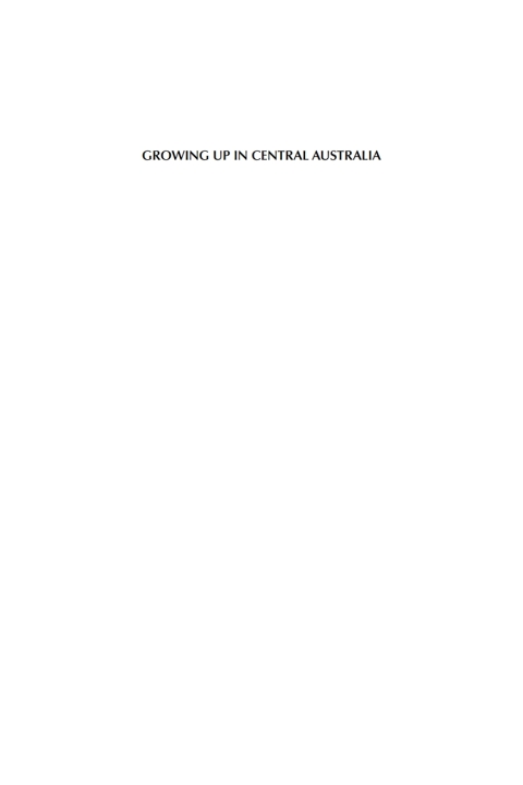 Cover image for book Growing Up in Central Australia