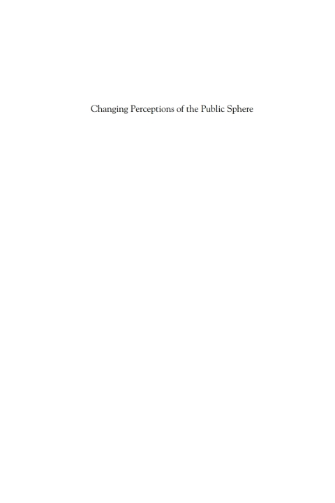 Cover image for book Changing Perceptions of the Public Sphere