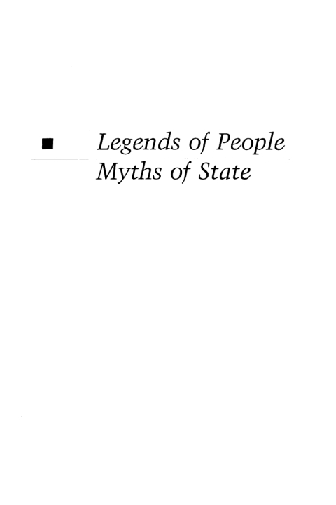 Cover image for book Legends of People, Myths of State