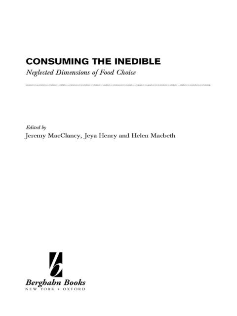 Cover image for book Consuming the Inedible
