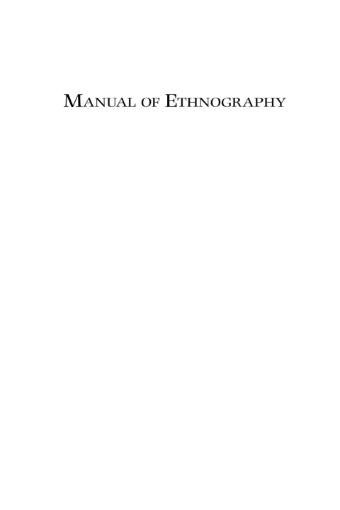 Cover image for book The Manual of Ethnography