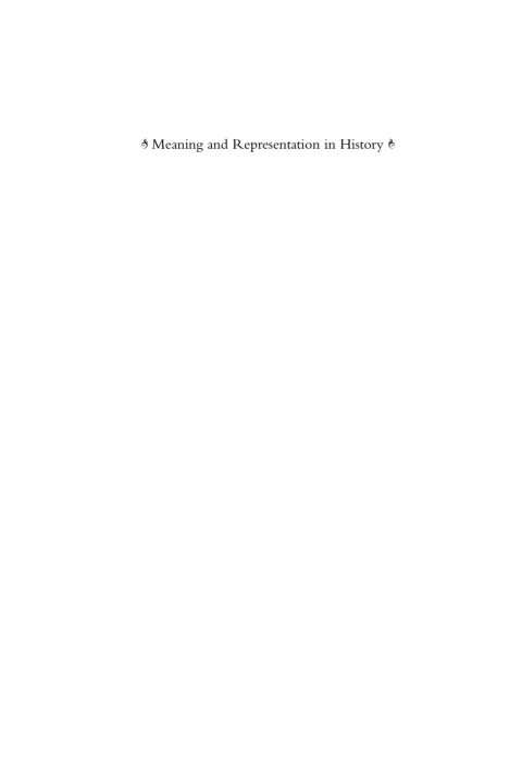 Cover image for book Meaning and Representation in History